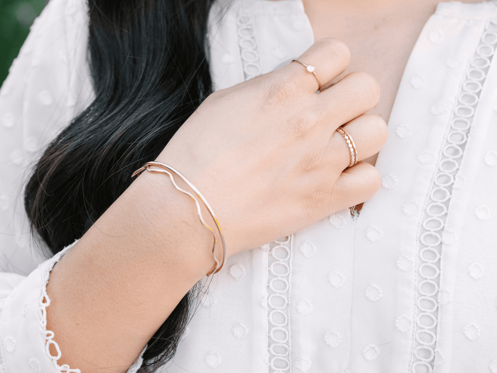Bangle Stack: Wavy & Smooth - Laurel Elaine Jewelry