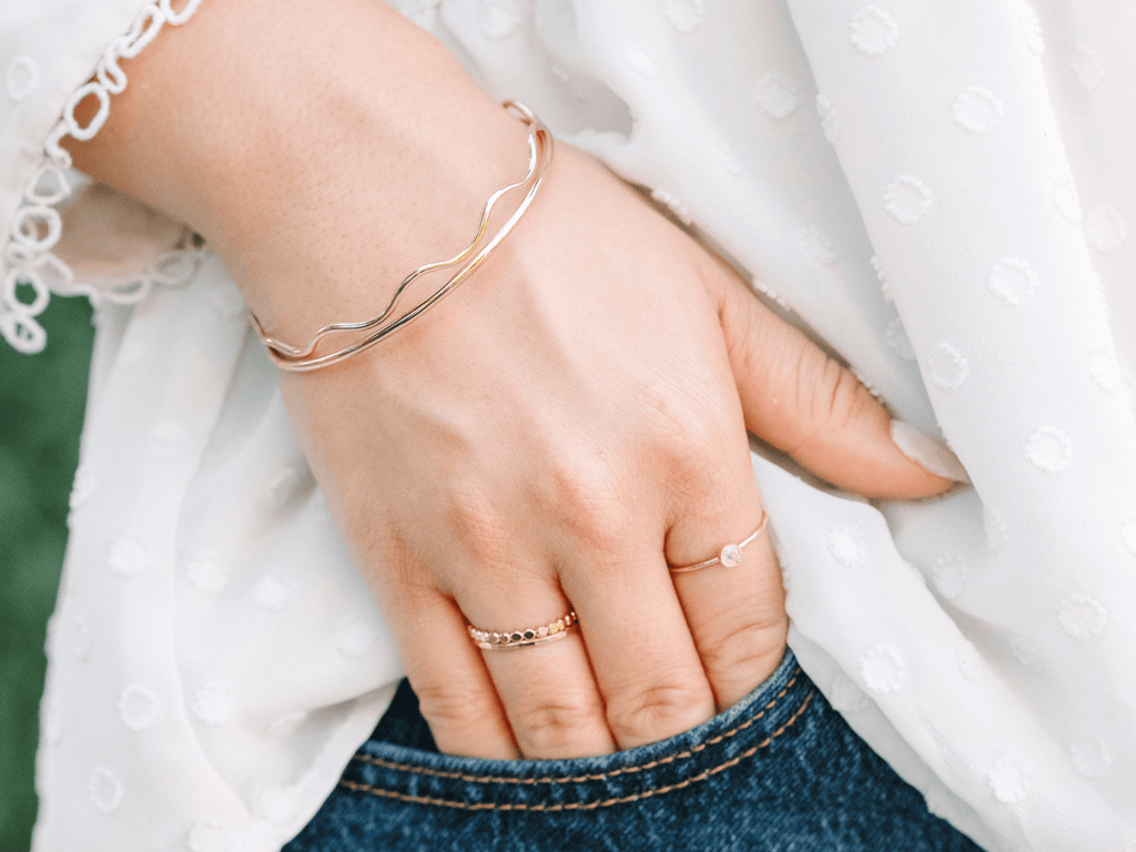 Bangle Stack: Wavy & Smooth - Laurel Elaine Jewelry
