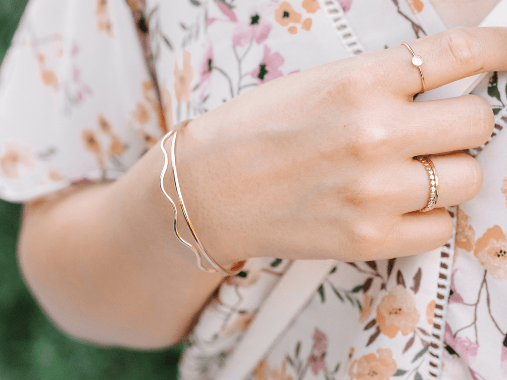 Bangle Stack: Wavy & Smooth - Laurel Elaine Jewelry