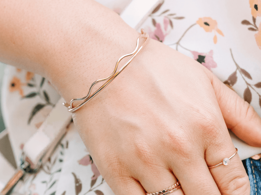 Bangle Stack: Wavy & Smooth - Laurel Elaine Jewelry