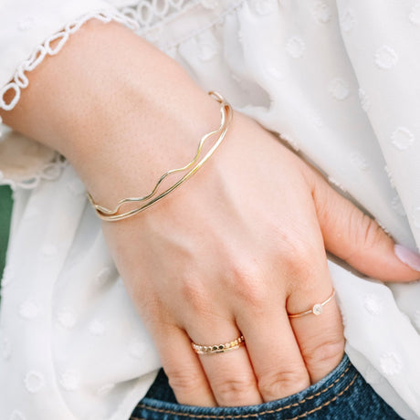 Bangle Stack: Wavy & Smooth Set - Laurel Elaine Jewelry