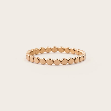 Hammered Beaded Gold Ring - Laurel Elaine Jewelry