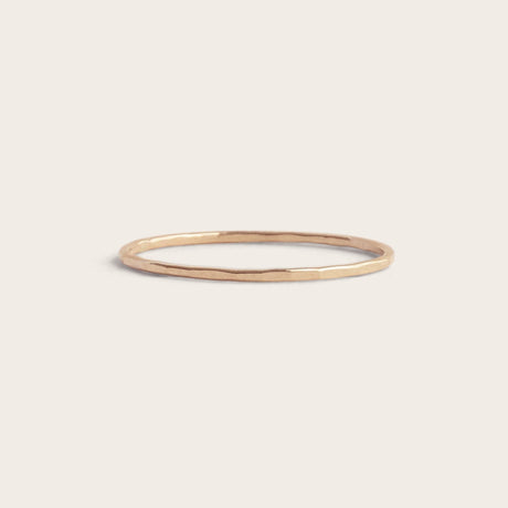 Hammered Ultra Thin Gold Ring - Laurel Elaine Jewelry