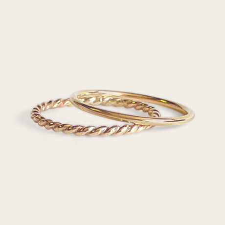 Ring Stack: Twist & Thin Smooth - Laurel Elaine Jewelry
