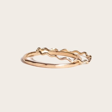 Ring Stack: Wavy & Thin Hammered - Laurel Elaine Jewelry