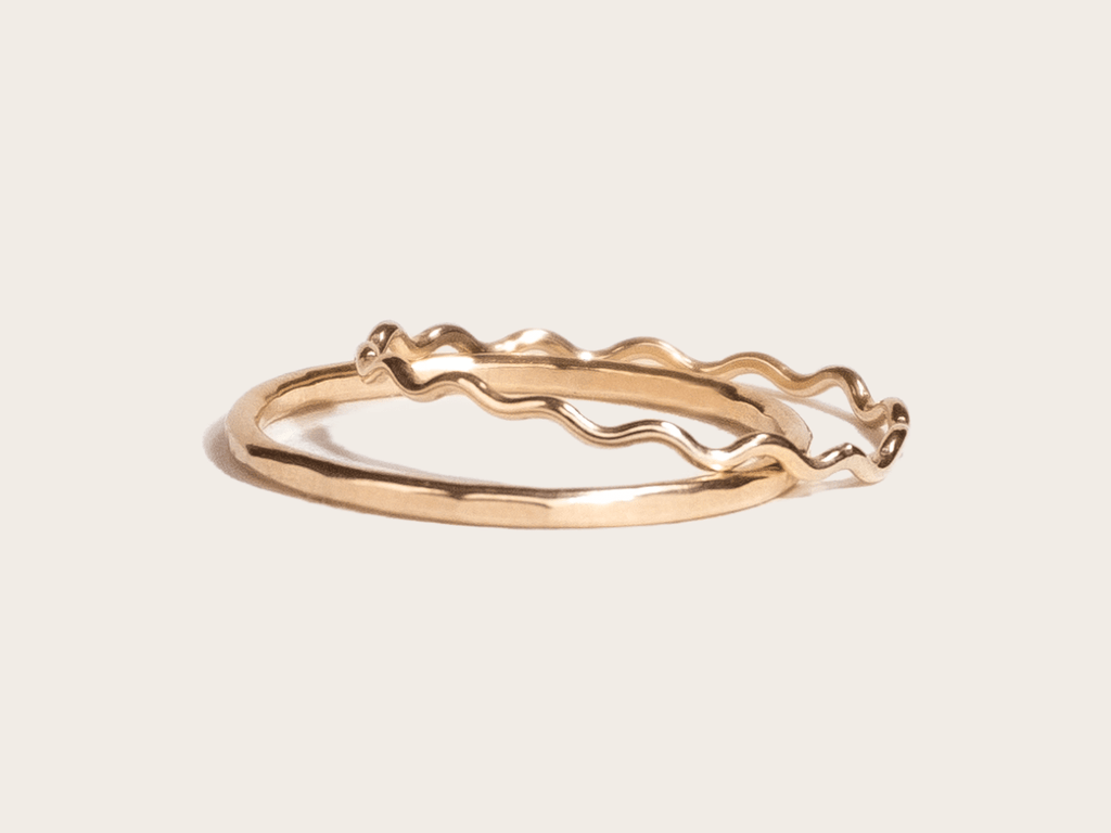 Ring Stack: Wavy & Thin Hammered - Laurel Elaine Jewelry