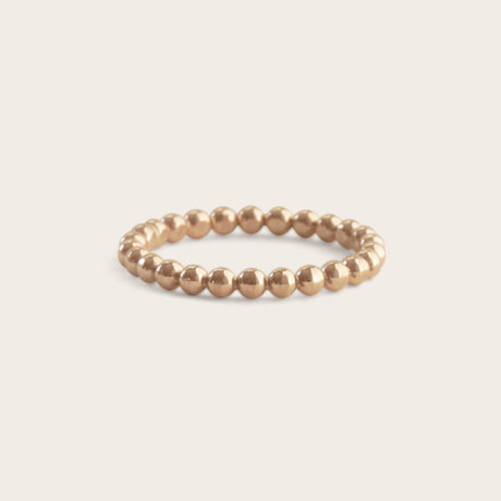 Thick Beaded Gold Ring - Laurel Elaine Jewelry
