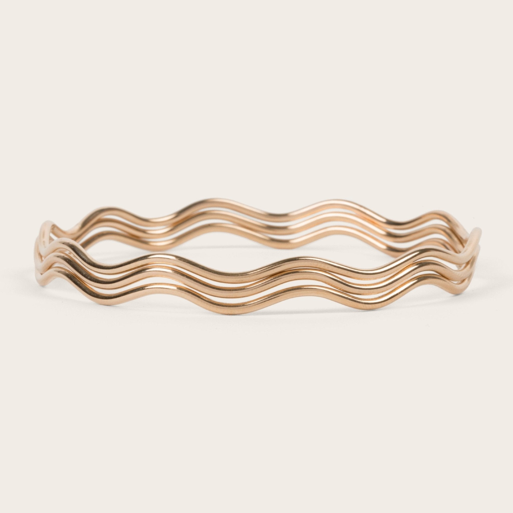 Wavy Gold Bangle – Laurel Elaine Jewelry
