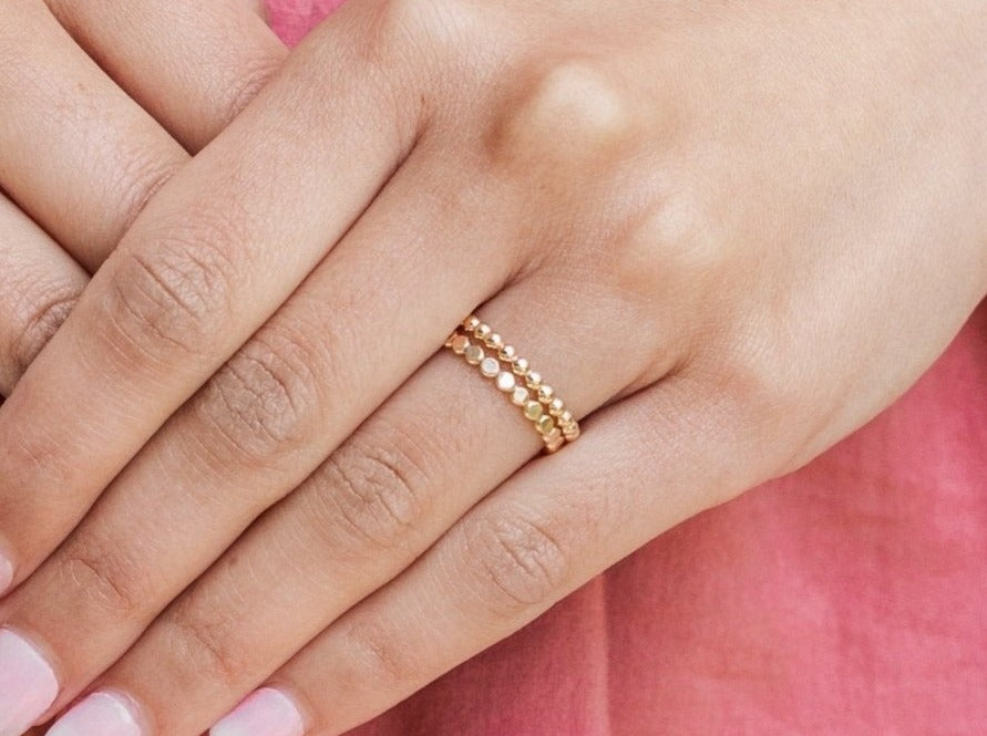 Beaded Stacking Ring - Laurel Elaine Jewelry