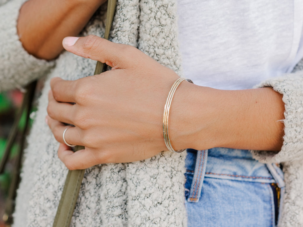 Gold Bangles - Laurel Elaine Jewelry