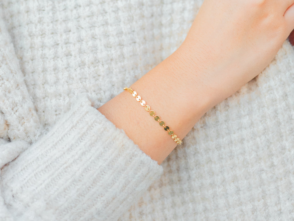 Gold Disc Bracelet - Laurel Elaine Jewelry