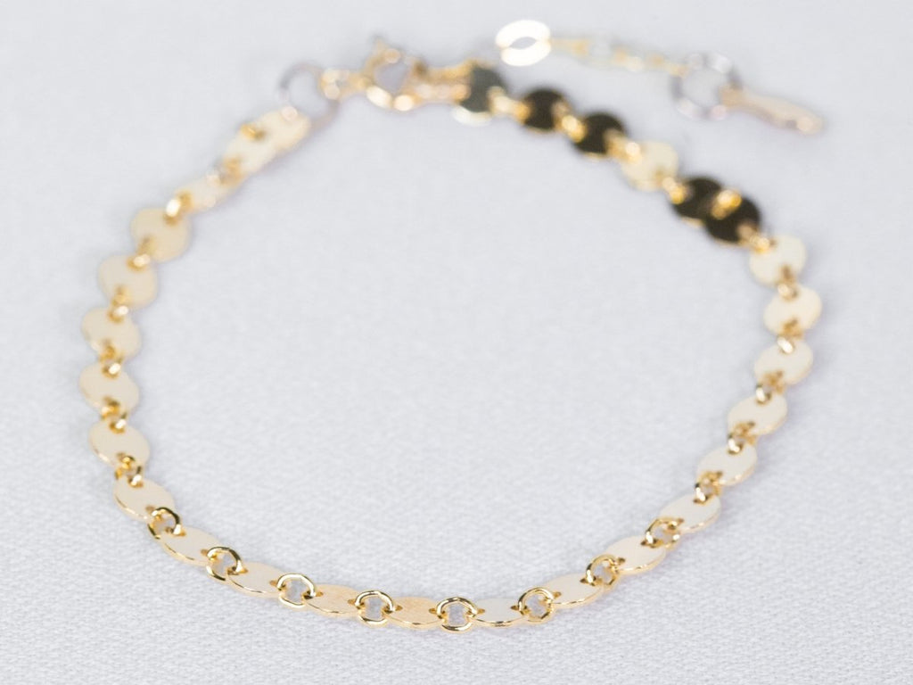 Gold Disc Bracelet - Laurel Elaine Jewelry