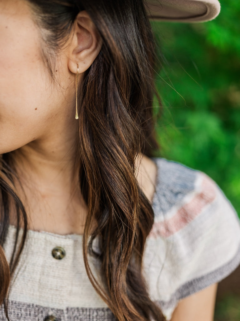 Hammered Drop Earrings - Laurel Elaine Jewelry