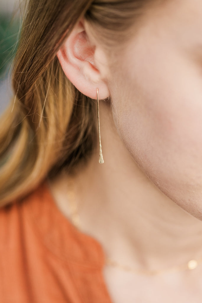 Hammered Drop Earrings - Laurel Elaine Jewelry