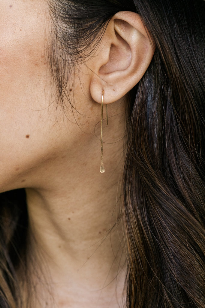Hammered Drop Earrings - Laurel Elaine Jewelry
