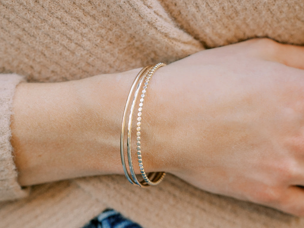 Mixed Bangle Stack - Laurel Elaine Jewelry