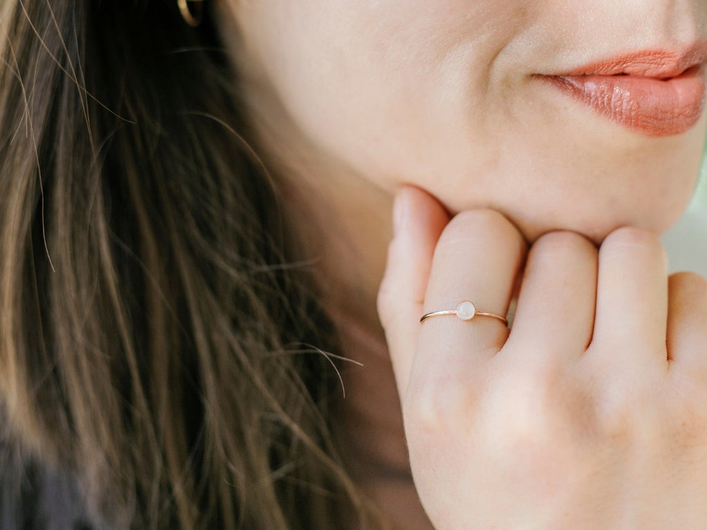 PREORDER | Rainbow Moonstone Ring - Laurel Elaine Jewelry
