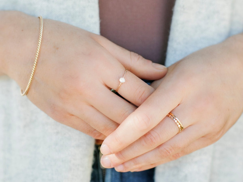PREORDER | Rainbow Moonstone Ring - Laurel Elaine Jewelry