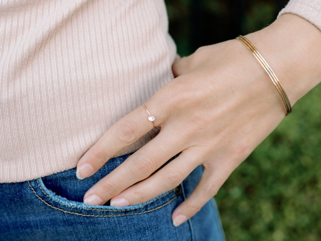 PREORDER | Rainbow Moonstone Ring - Laurel Elaine Jewelry