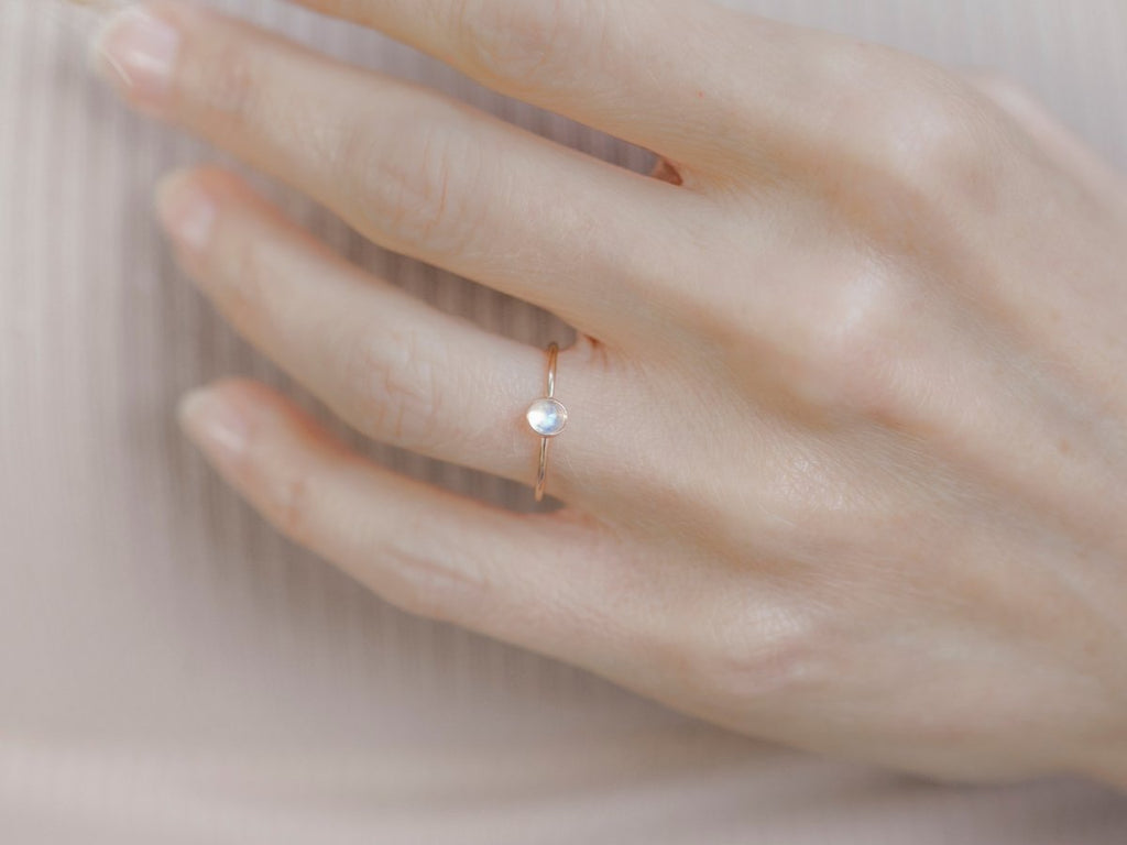 PREORDER | Rainbow Moonstone Ring - Laurel Elaine Jewelry