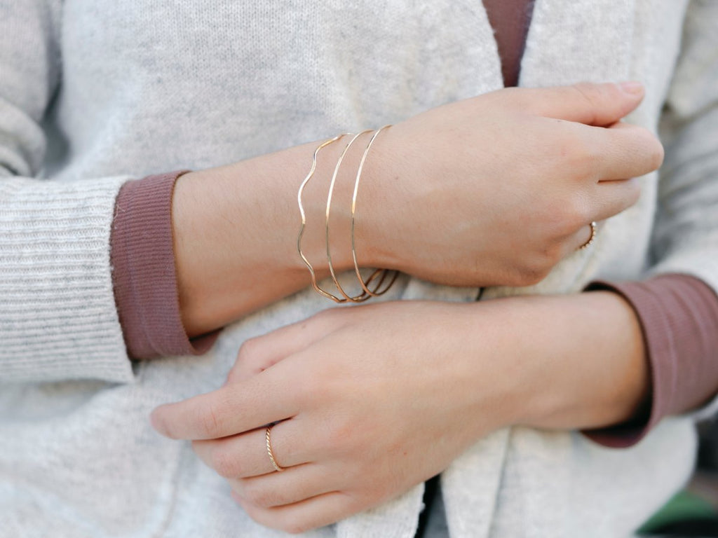 PREORDER | Wavy Bangles - Laurel Elaine Jewelry