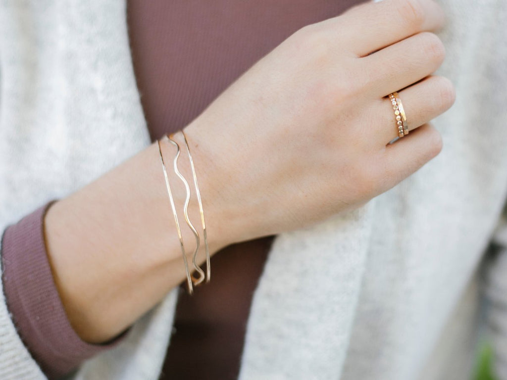PREORDER | Wavy Bangles - Laurel Elaine Jewelry