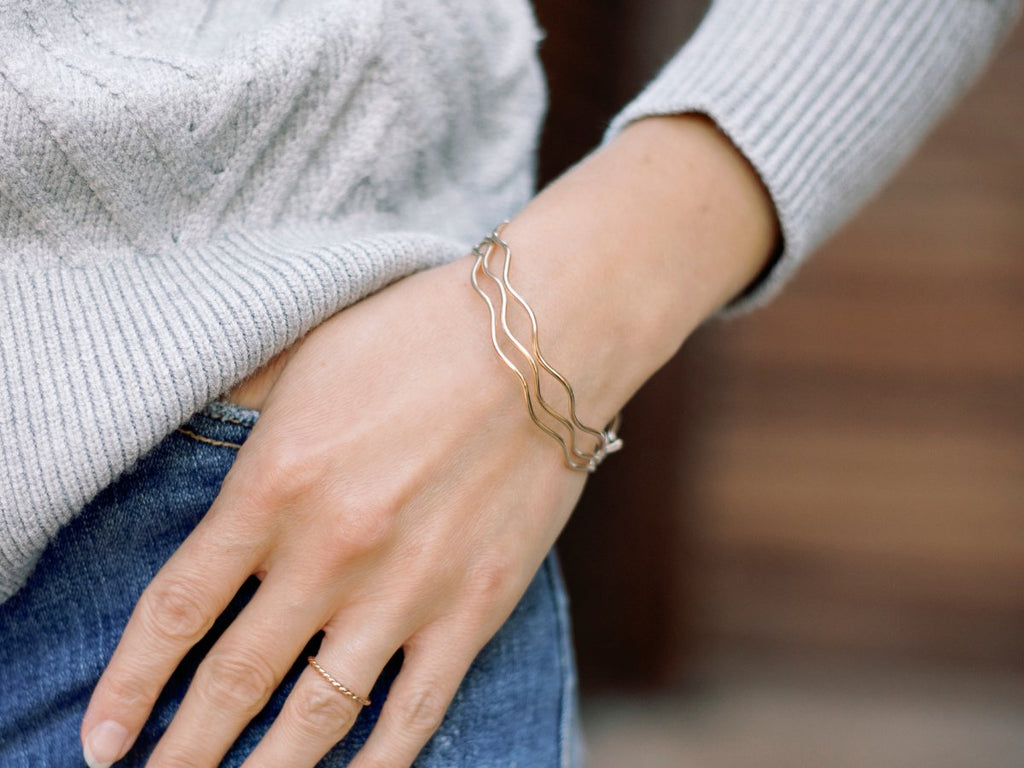 PREORDER | Wavy Bangles - Laurel Elaine Jewelry