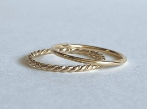 Ring Stack: Twist & Thin Smooth - Laurel Elaine Jewelry
