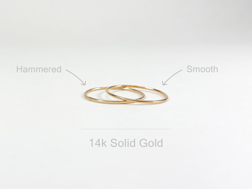 Solid Gold Ultra Thin Stacking Ring - Laurel Elaine Jewelry