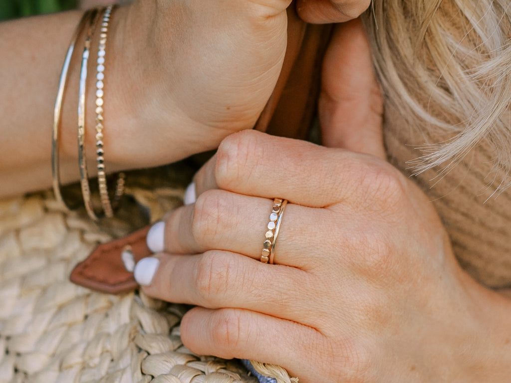 Thick Beaded Ring - Laurel Elaine Jewelry