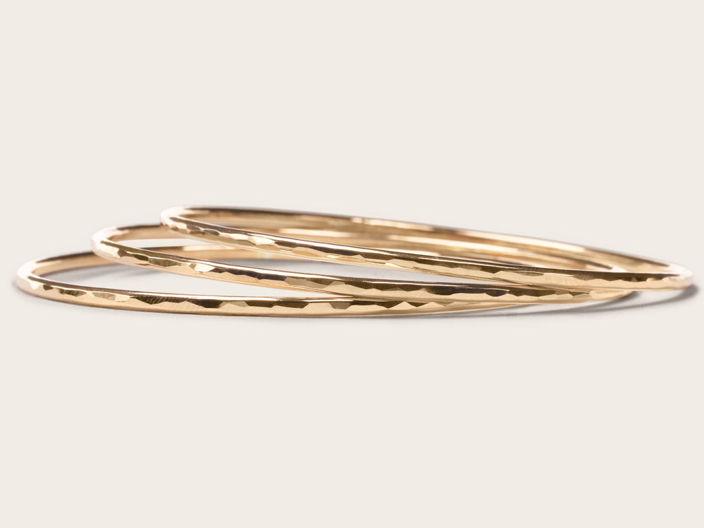 Thick Gold Bangles - Laurel Elaine Jewelry