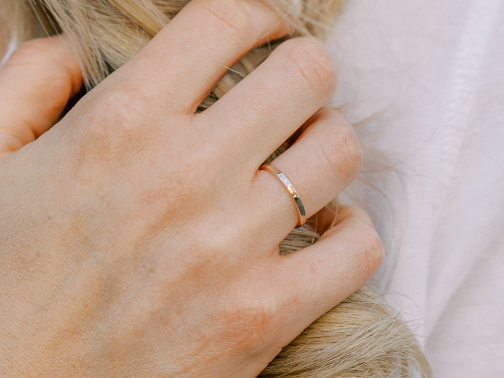 Thick Gold Sparkle Ring - Laurel Elaine Jewelry