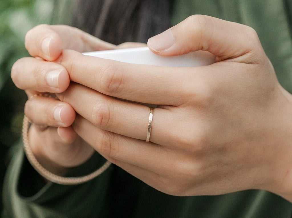 Thick Gold Sparkle Ring - Laurel Elaine Jewelry
