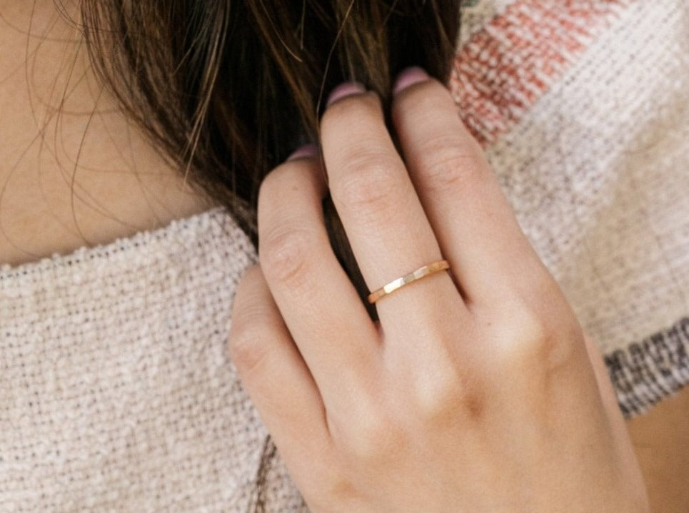 Thick Gold Stacking Ring - Laurel Elaine Jewelry