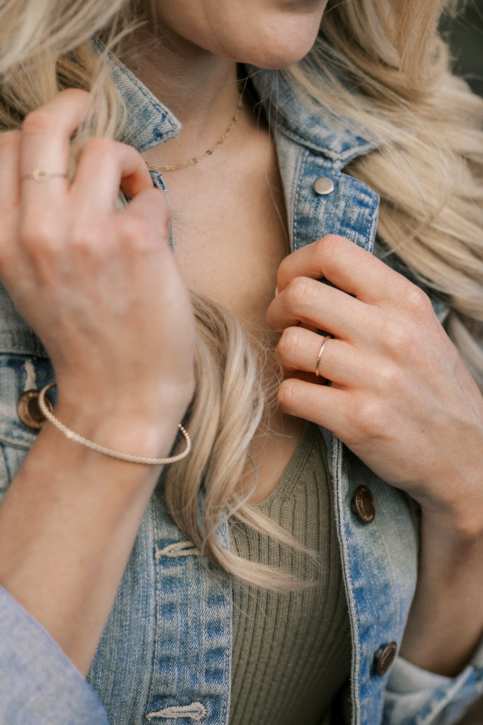 Thin Gold Sparkle Ring - Laurel Elaine Jewelry