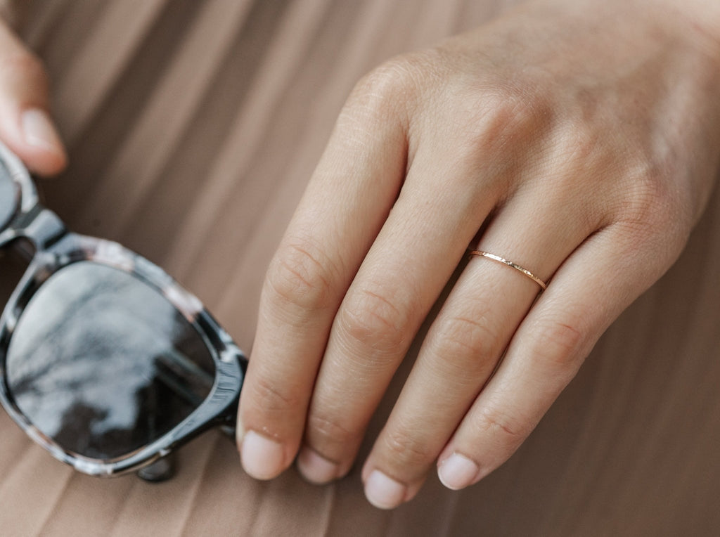 Thin Gold Sparkle Ring - Laurel Elaine Jewelry