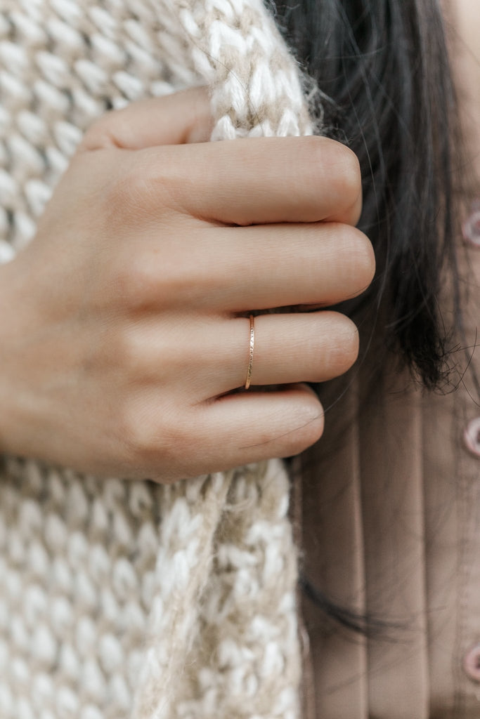 Thin Gold Sparkle Ring - Laurel Elaine Jewelry