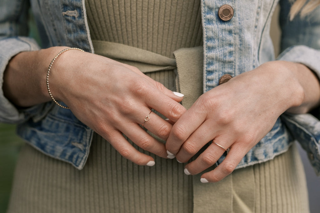 Thin Gold Sparkle Ring - Laurel Elaine Jewelry